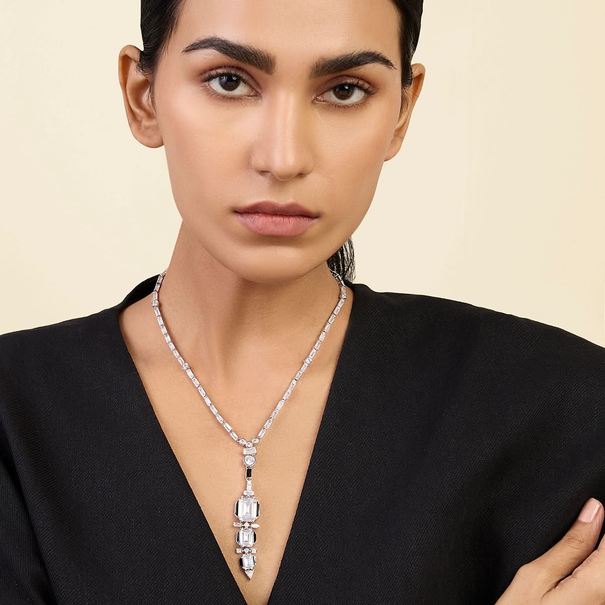 Aditi Rao Three Tier Diamond Lariat - Image 4