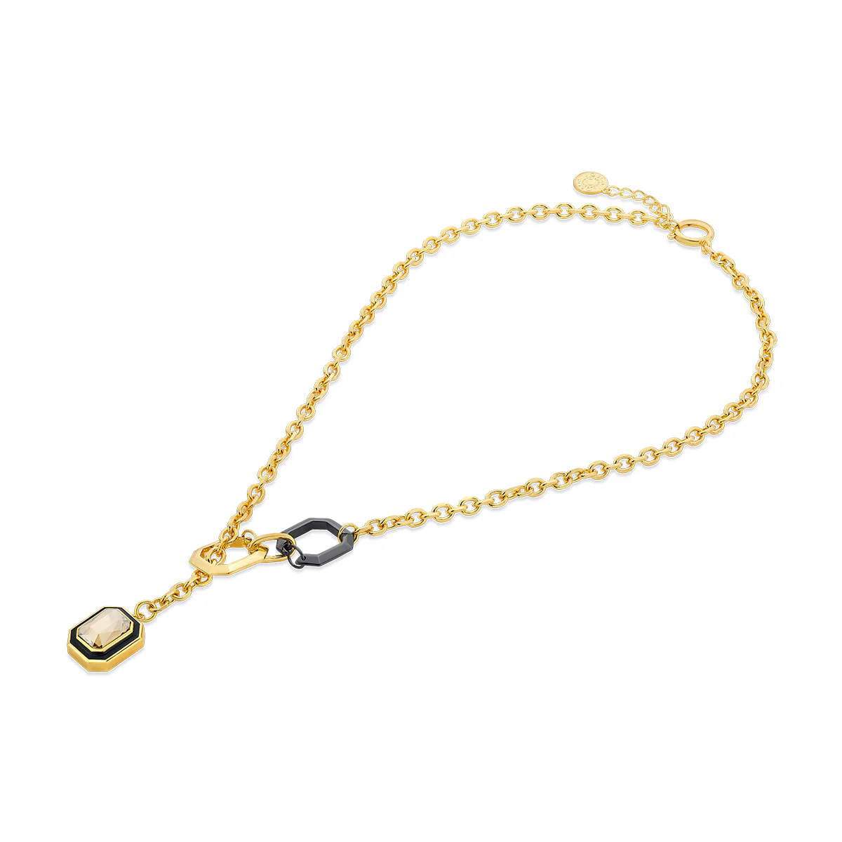 Bling Link Lock Crystal Necklace - Image 3