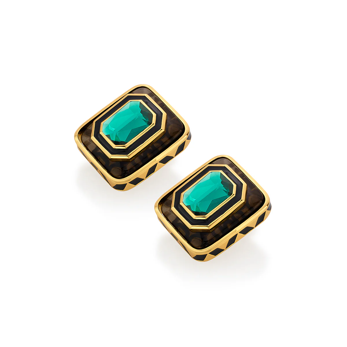 Bougie Green Crystal Resin Studs - Image 3