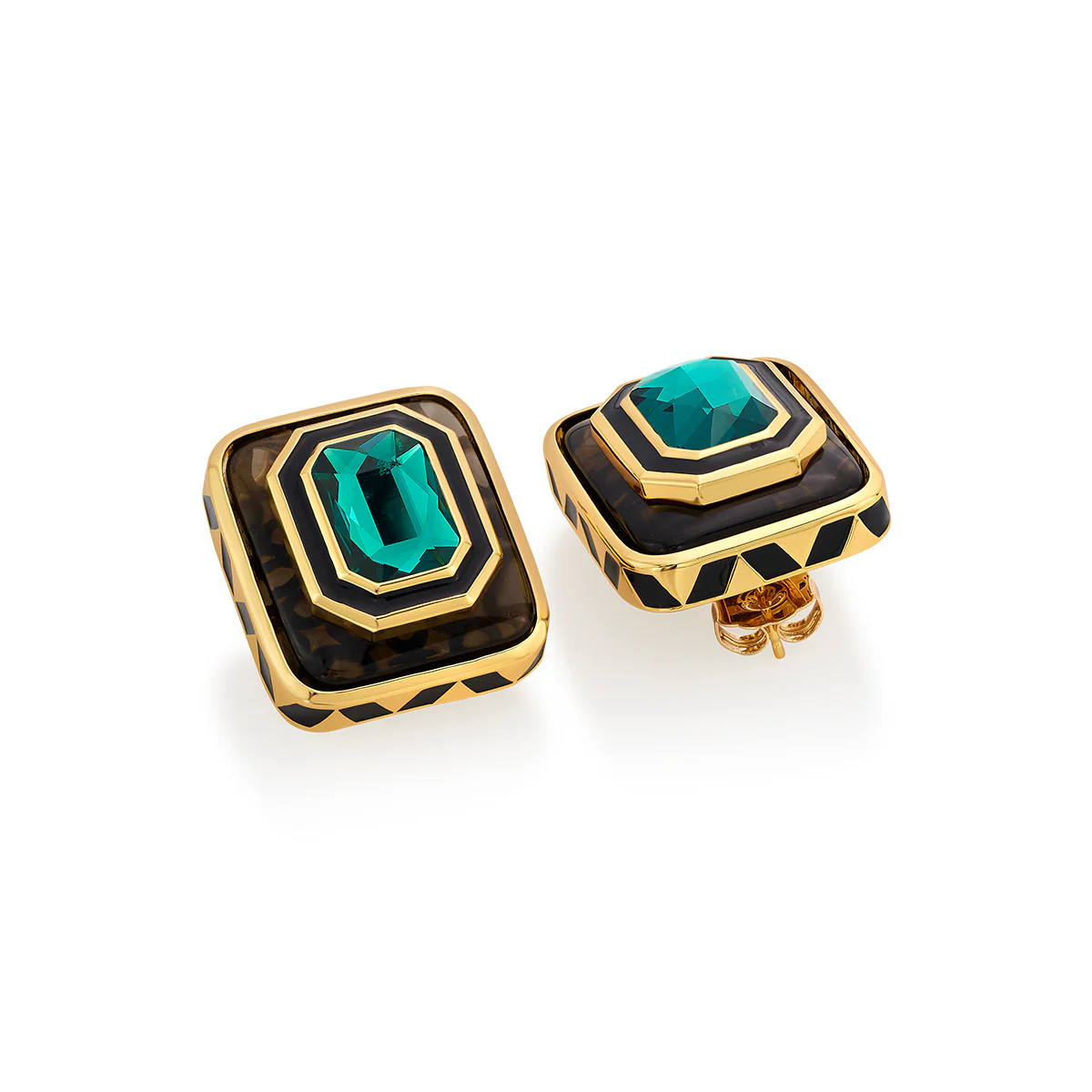 Bougie Green Crystal Resin Studs - Image 4