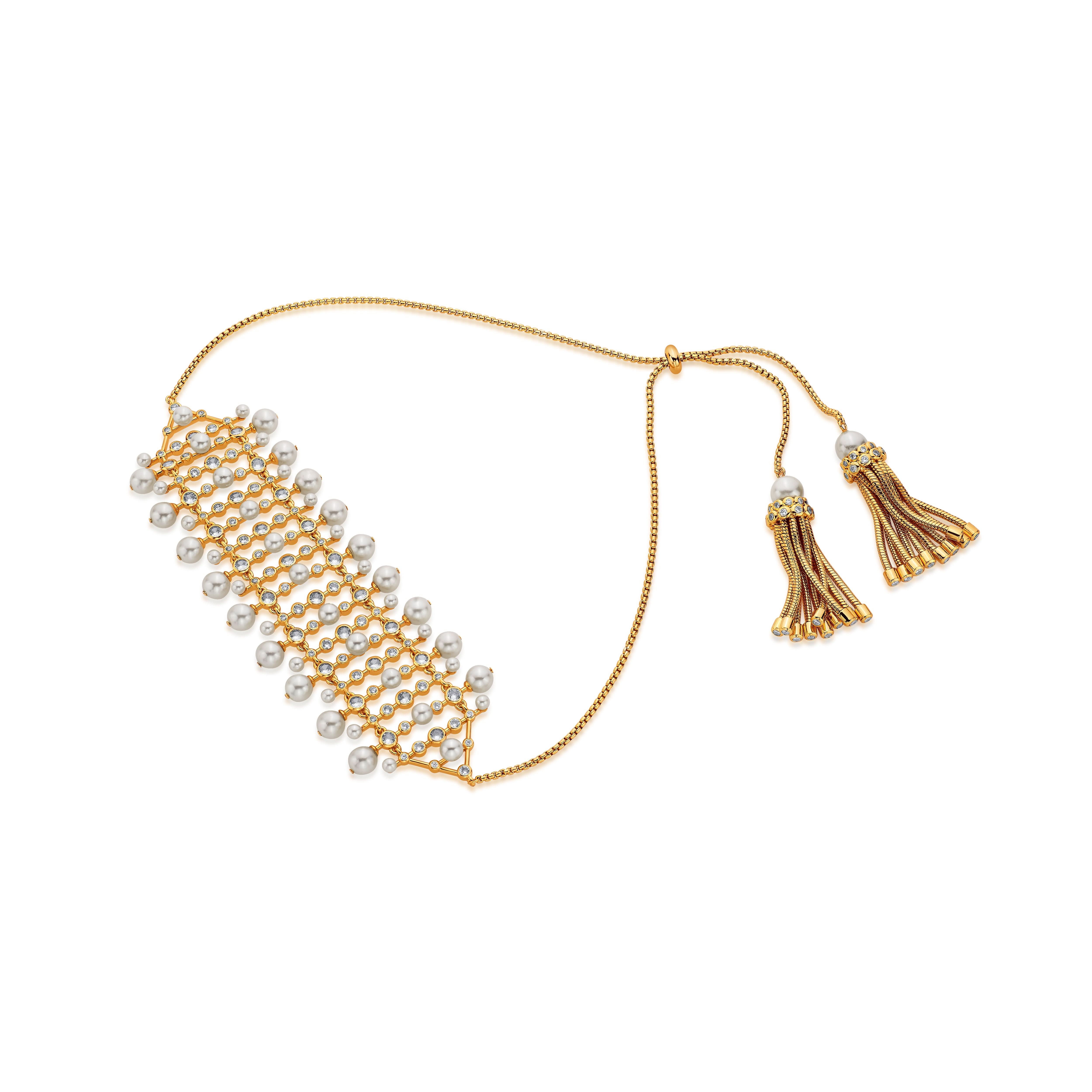 Crystal Pearl Tassel Choker - Image 15
