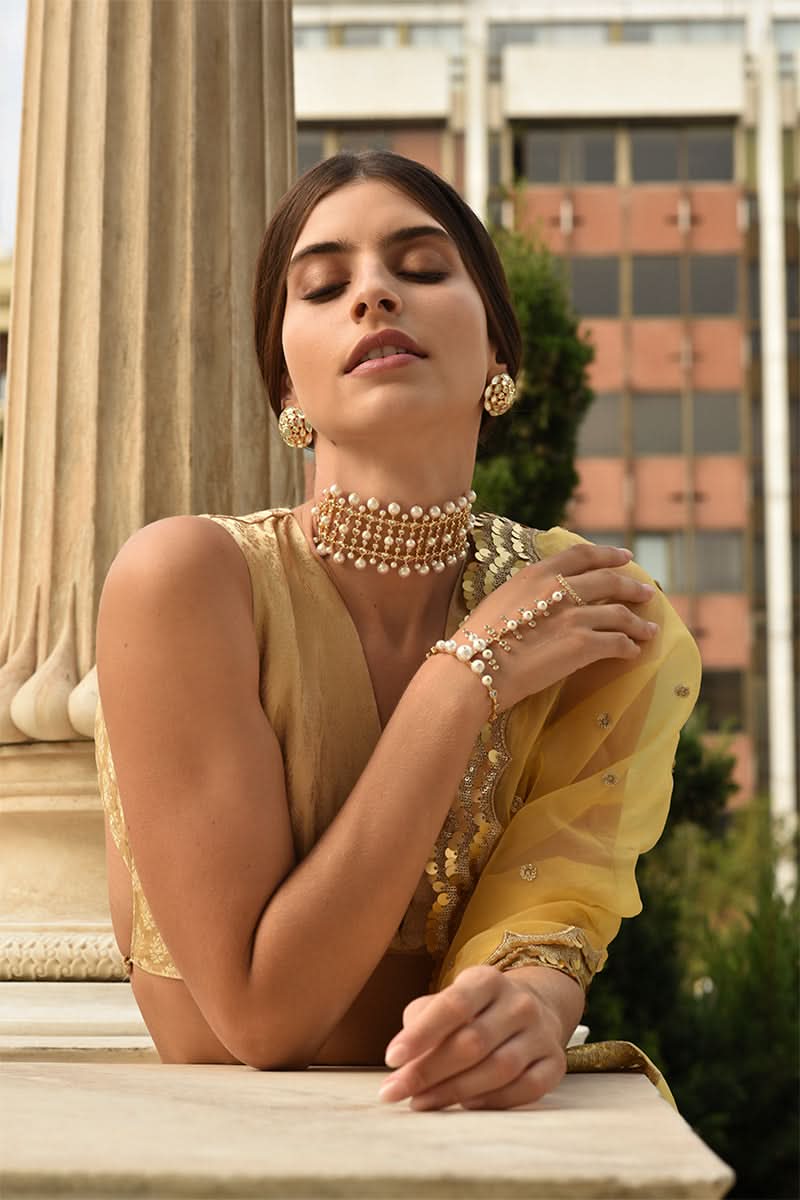 Crystal Pearl Tassel Choker - Image 6