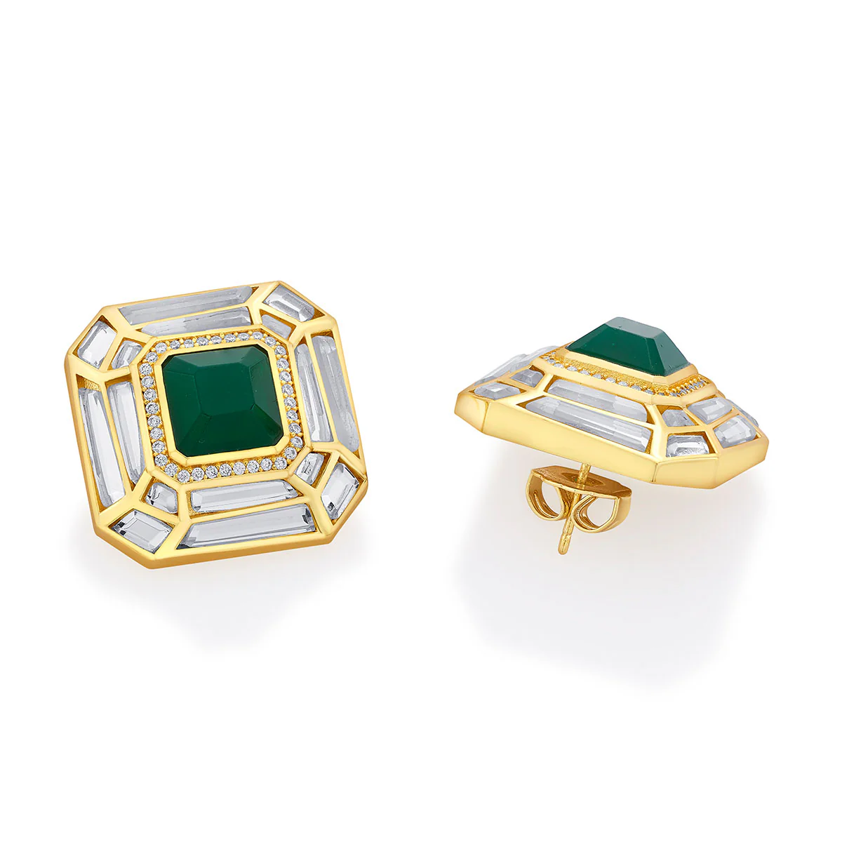 Fiesta Hydro Emerald Studs Earrings - Image 3