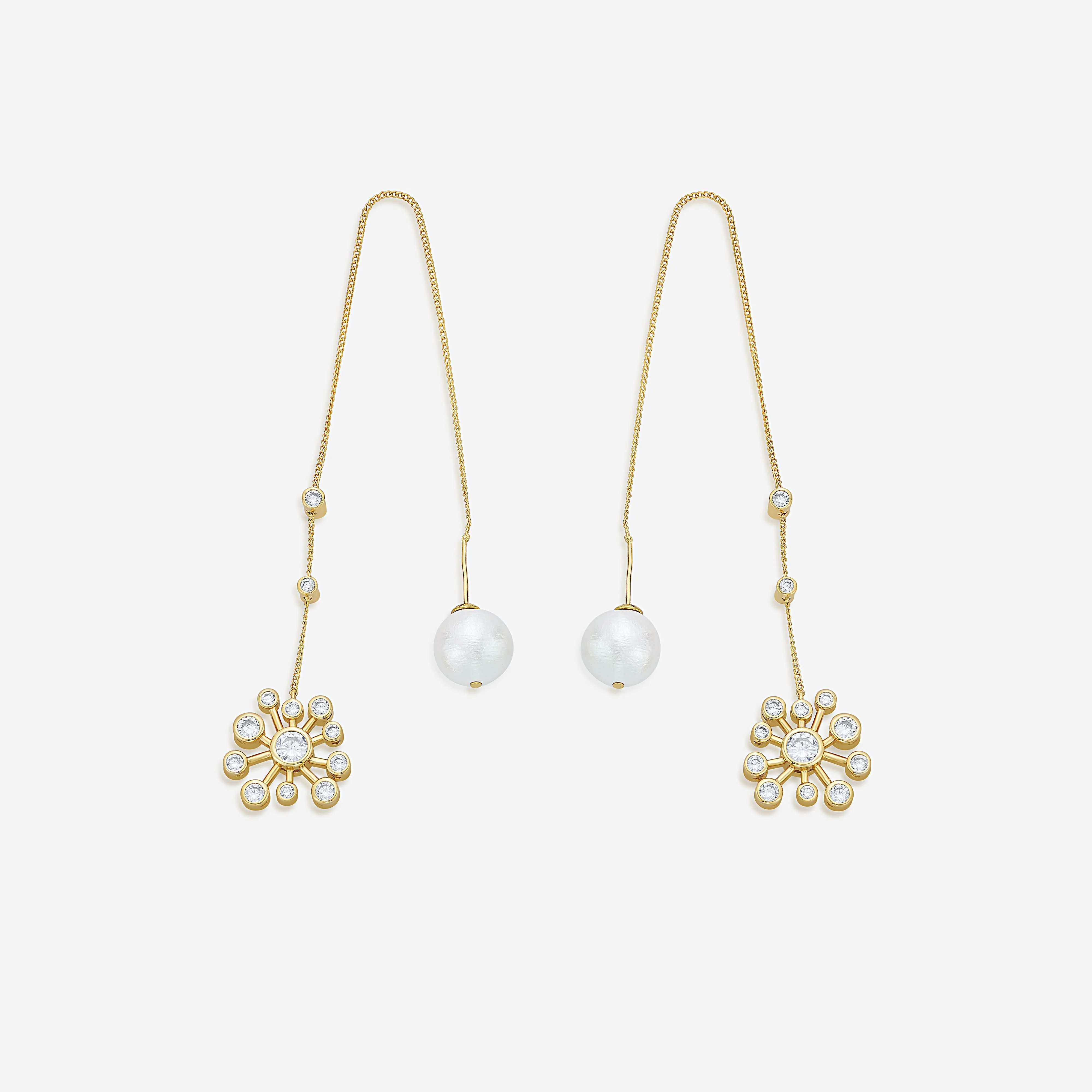 Modern Maharani Floret Needle and Thread Earrings - Image 5