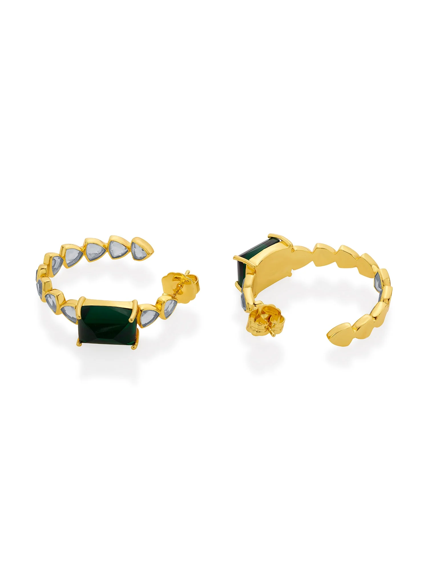 Ruhaniyat Hydro Emerald & Mirror Hoops - Image 8