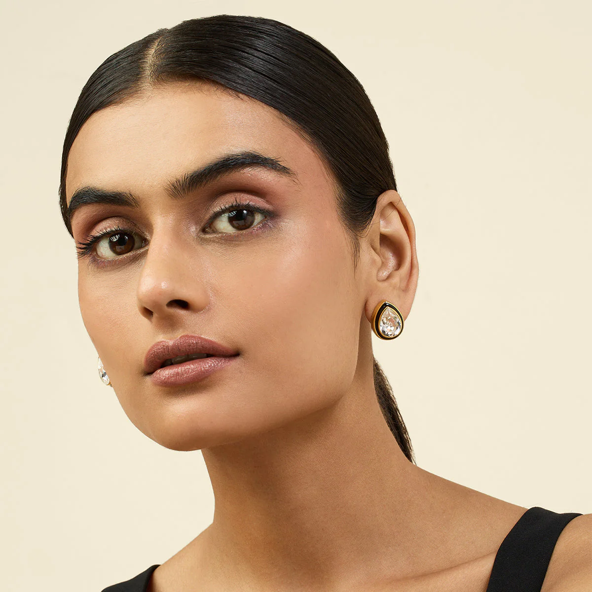 White Bold Bling Earrings - Image 3